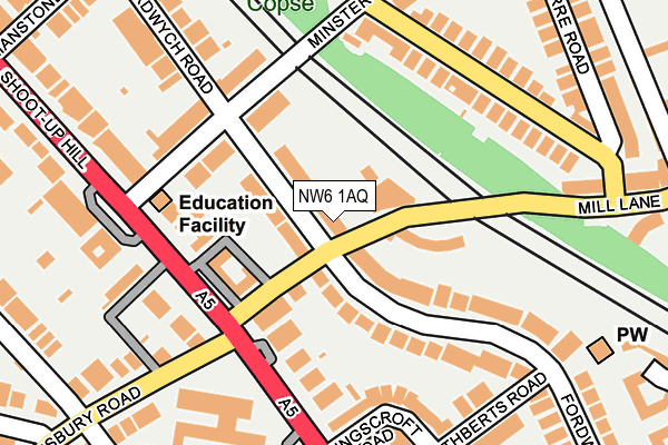 NW6 1AQ map - OS OpenMap – Local (Ordnance Survey)