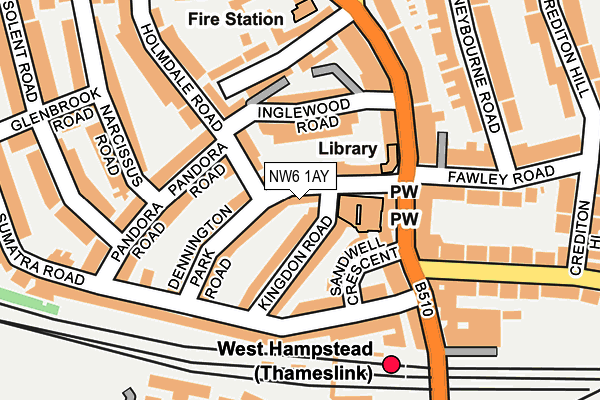 NW6 1AY map - OS OpenMap – Local (Ordnance Survey)