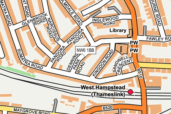 NW6 1BB map - OS OpenMap – Local (Ordnance Survey)