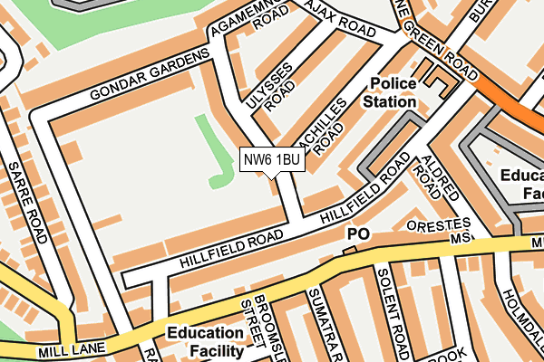 NW6 1BU map - OS OpenMap – Local (Ordnance Survey)