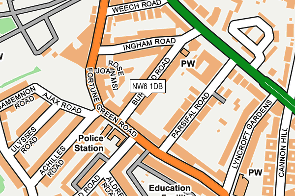 NW6 1DB map - OS OpenMap – Local (Ordnance Survey)