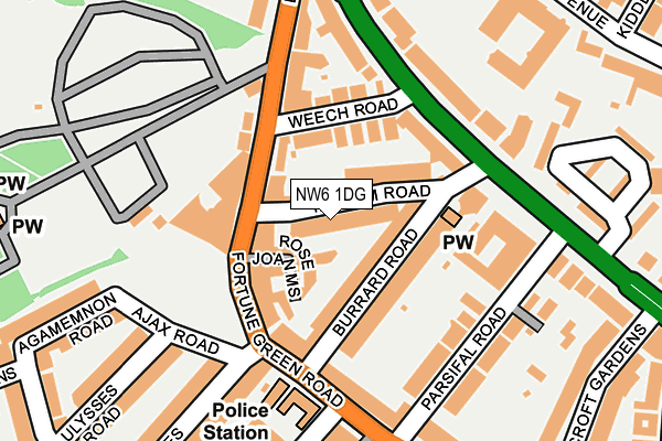 NW6 1DG map - OS OpenMap – Local (Ordnance Survey)