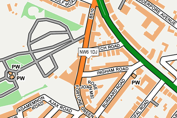 NW6 1DJ map - OS OpenMap – Local (Ordnance Survey)