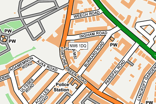 NW6 1DQ map - OS OpenMap – Local (Ordnance Survey)