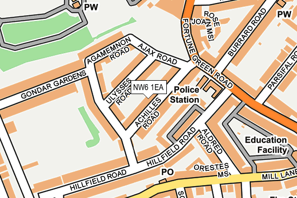 NW6 1EA map - OS OpenMap – Local (Ordnance Survey)
