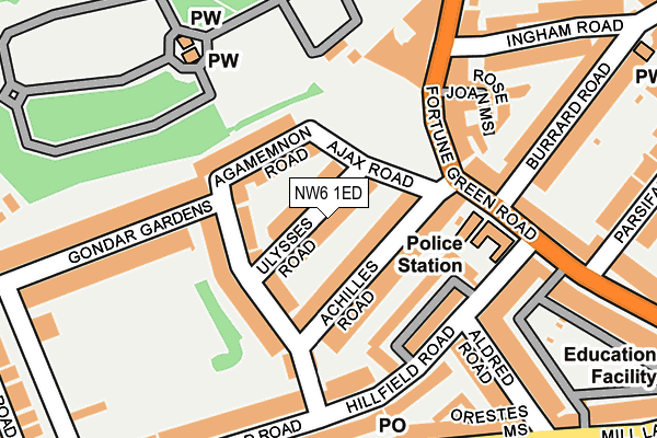 NW6 1ED map - OS OpenMap – Local (Ordnance Survey)