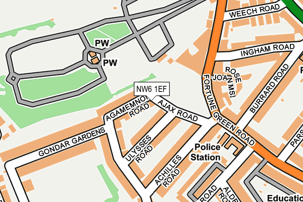 NW6 1EF map - OS OpenMap – Local (Ordnance Survey)