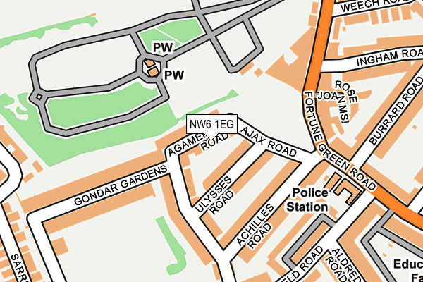 NW6 1EG map - OS OpenMap – Local (Ordnance Survey)