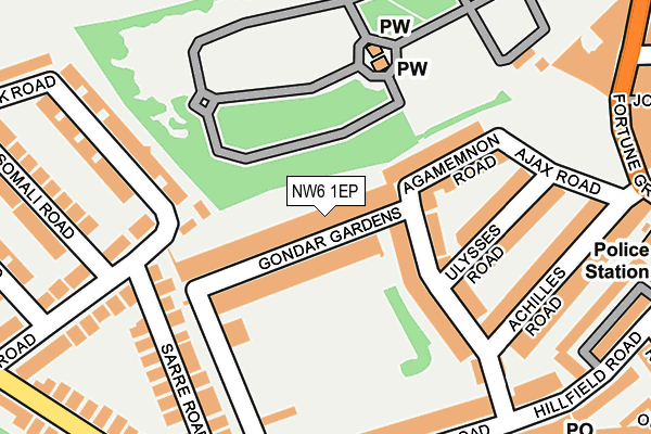 NW6 1EP map - OS OpenMap – Local (Ordnance Survey)