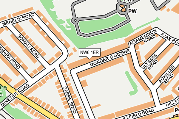 NW6 1ER map - OS OpenMap – Local (Ordnance Survey)