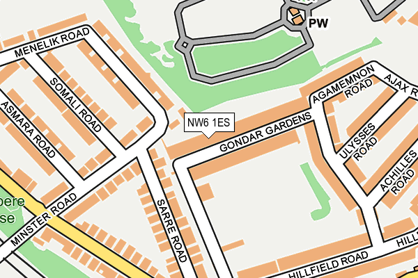 NW6 1ES map - OS OpenMap – Local (Ordnance Survey)