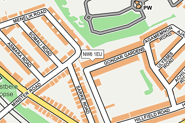 NW6 1EU map - OS OpenMap – Local (Ordnance Survey)