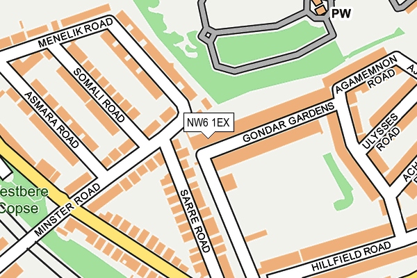 NW6 1EX map - OS OpenMap – Local (Ordnance Survey)