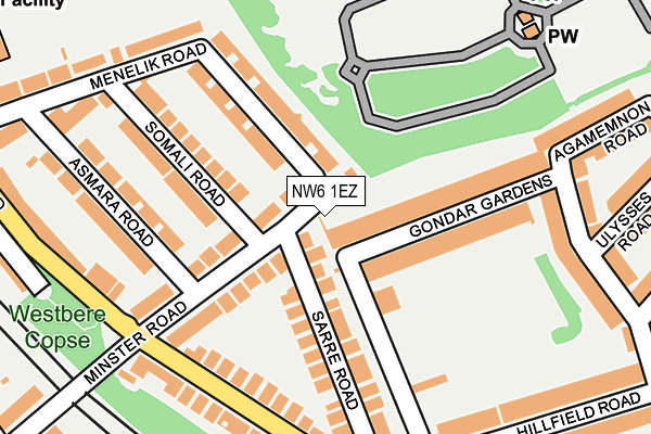 NW6 1EZ map - OS OpenMap – Local (Ordnance Survey)