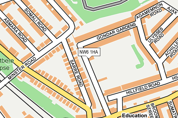 NW6 1HA map - OS OpenMap – Local (Ordnance Survey)