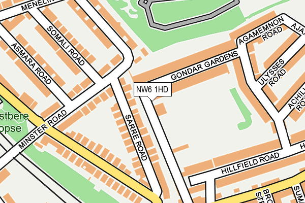 NW6 1HD map - OS OpenMap – Local (Ordnance Survey)
