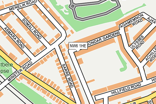 NW6 1HE map - OS OpenMap – Local (Ordnance Survey)