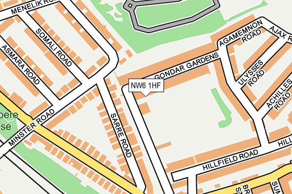 NW6 1HF map - OS OpenMap – Local (Ordnance Survey)