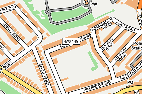 NW6 1HG map - OS OpenMap – Local (Ordnance Survey)