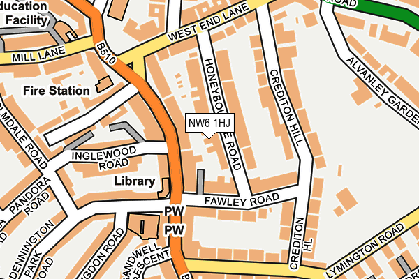 NW6 1HJ map - OS OpenMap – Local (Ordnance Survey)