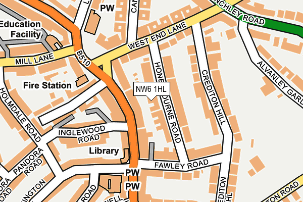 NW6 1HL map - OS OpenMap – Local (Ordnance Survey)