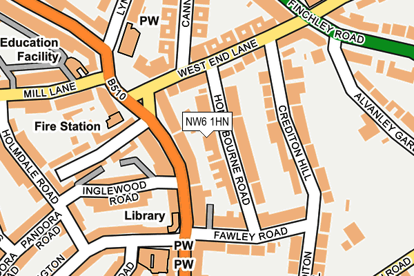 NW6 1HN map - OS OpenMap – Local (Ordnance Survey)