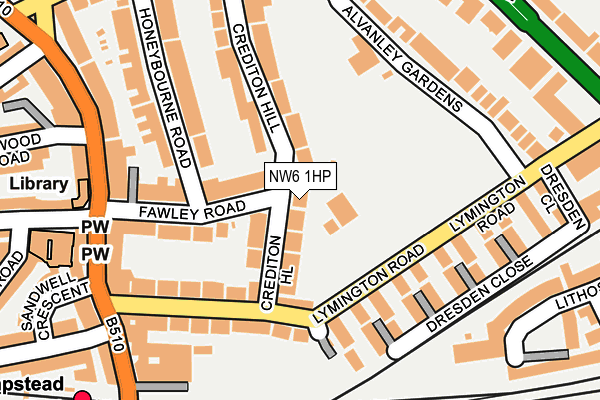 NW6 1HP map - OS OpenMap – Local (Ordnance Survey)