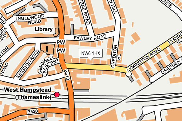 NW6 1HX map - OS OpenMap – Local (Ordnance Survey)