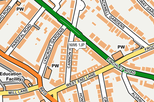 NW6 1JP map - OS OpenMap – Local (Ordnance Survey)