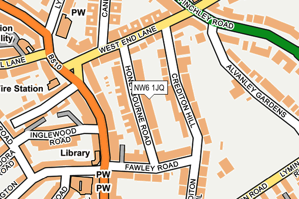 NW6 1JQ map - OS OpenMap – Local (Ordnance Survey)