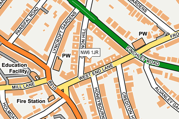 NW6 1JR map - OS OpenMap – Local (Ordnance Survey)