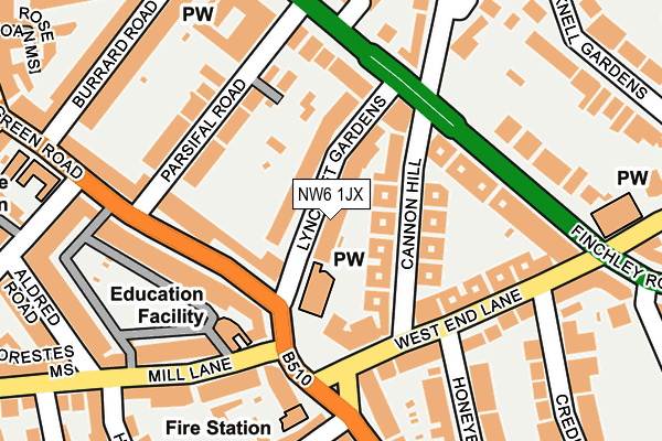 NW6 1JX map - OS OpenMap – Local (Ordnance Survey)