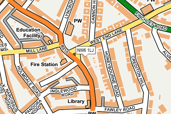 NW6 1LJ map - OS OpenMap – Local (Ordnance Survey)