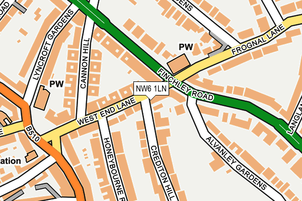 NW6 1LN map - OS OpenMap – Local (Ordnance Survey)