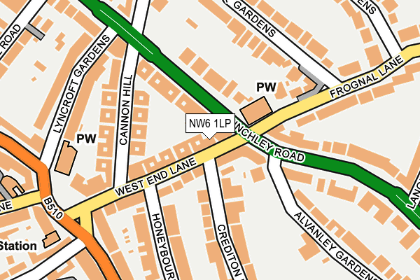 NW6 1LP map - OS OpenMap – Local (Ordnance Survey)