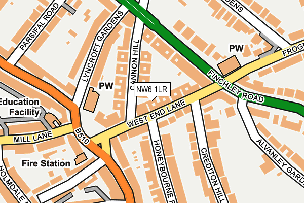 NW6 1LR map - OS OpenMap – Local (Ordnance Survey)