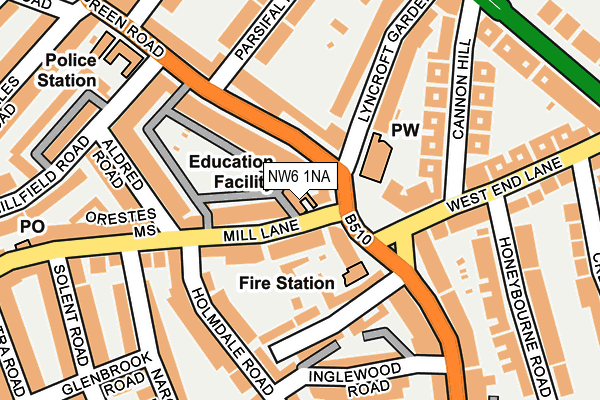 NW6 1NA map - OS OpenMap – Local (Ordnance Survey)