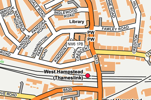 NW6 1PB map - OS OpenMap – Local (Ordnance Survey)