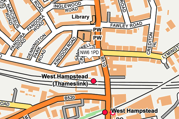 NW6 1PD map - OS OpenMap – Local (Ordnance Survey)