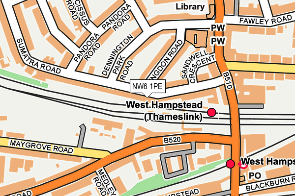 NW6 1PE map - OS OpenMap – Local (Ordnance Survey)