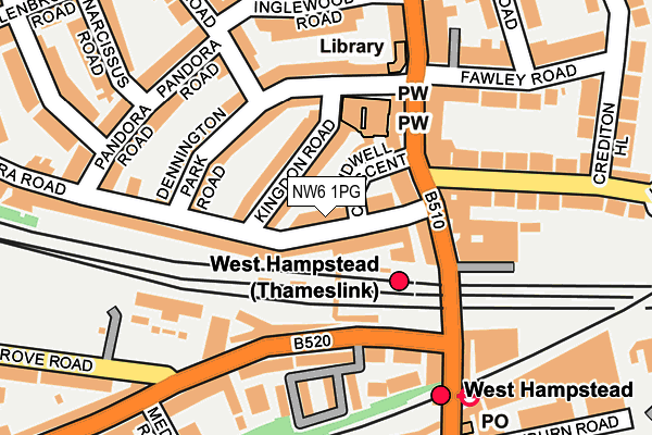 NW6 1PG map - OS OpenMap – Local (Ordnance Survey)