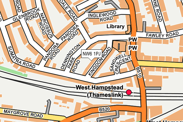 NW6 1PJ map - OS OpenMap – Local (Ordnance Survey)