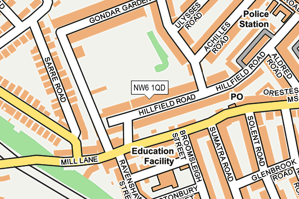 NW6 1QD map - OS OpenMap – Local (Ordnance Survey)