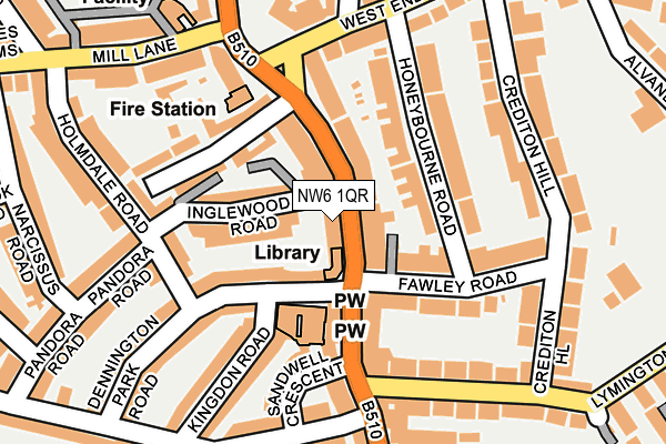 NW6 1QR map - OS OpenMap – Local (Ordnance Survey)