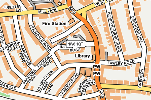 NW6 1QT map - OS OpenMap – Local (Ordnance Survey)