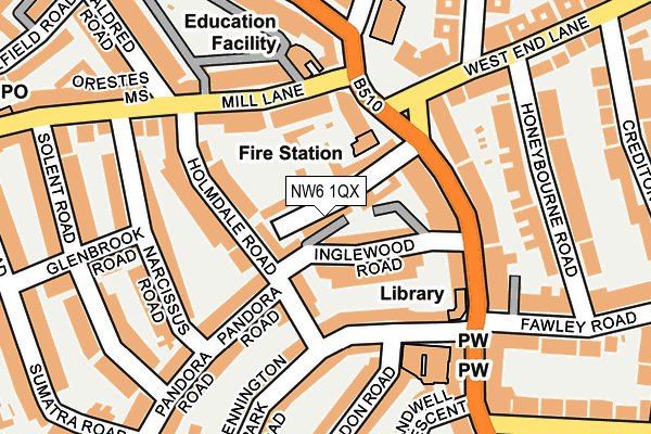 NW6 1QX map - OS OpenMap – Local (Ordnance Survey)