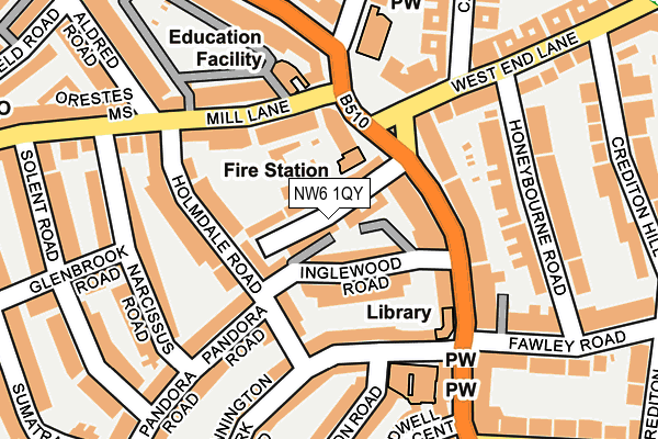 NW6 1QY map - OS OpenMap – Local (Ordnance Survey)