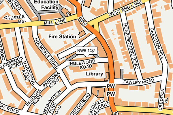 NW6 1QZ map - OS OpenMap – Local (Ordnance Survey)