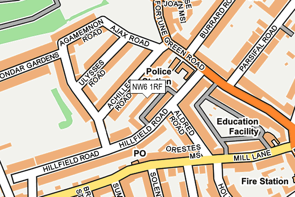NW6 1RF map - OS OpenMap – Local (Ordnance Survey)