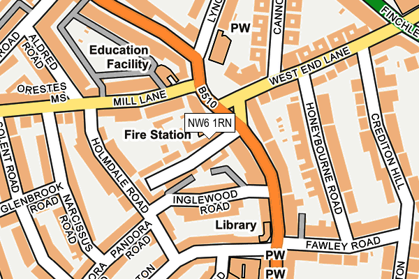 NW6 1RN map - OS OpenMap – Local (Ordnance Survey)